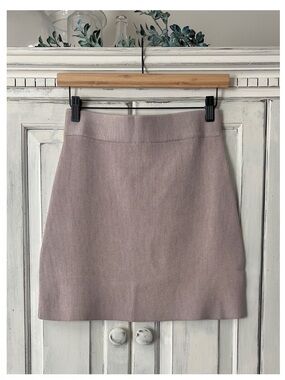 NWT MOD REF Ribbed Super-Stretchy Mini Skirt in Taupe